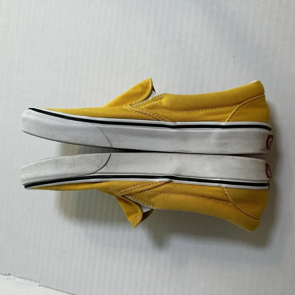 Vans Classic Slip-on Solid Yellow Shoes Sz men's 6.5 /Wo 8 Skate Sneakers Surf